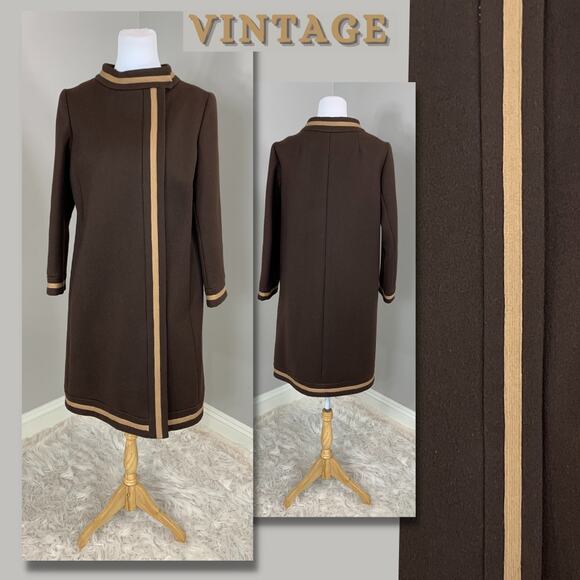 Vintage 60s Coat Brown Wool MidCentury Mod Rockabilly Punk Punk Indie Alt Winter